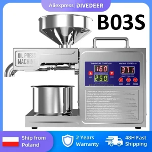 DIVEDEER Macchina automatica per la produzione di olio di semi di girasole Moringa Macchina per l’estrazione dell’olio di semi di girasole Commerciale Piccola vite di arachidi Sesamo