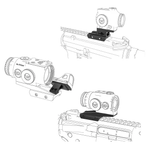 Supporto Offset Picatinny Vector Optics Low/Riser/ per Red Dot Compatibile con T1/T2, per Serie Paragon Prism, Maverick & Scrapper