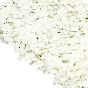 Muro di fiori bianchi – Set da 20 pezzi, materiale di seta resistente, facile da installare con fondello in plastica, senza manutenzione, ideale per