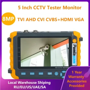 Monitor da 5.0 pollici CVBS 8MP AHD/CVI/TVI Tester per fotocamera 4 In 1 Tester IV8W Tester portatile supporto PTZ Audio VGA ingresso HDMI