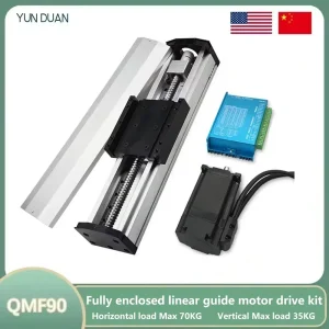 Kit di azionamento del motore con guida lineare completamente chiusa Tavolo scorrevole con vite a ricircolo di sfere largo 90 mm SFU1605 Robot ad asse singolo per stanza pulita 4 pezzi MGN12C