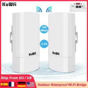 KuWfi 300Mbps Ponte CPE esterno Router WiFi wireless 2.4Ghz Ripetitore AP Bridge Extender segnale Wi-Fi PTP Fino a 1KM con 24V POE