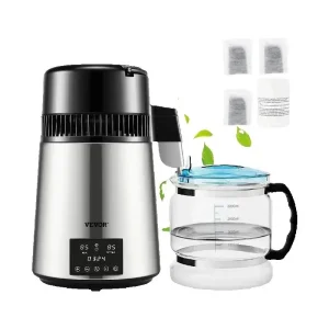 SucceBuy 4L Distillatore d’acqua Purificatore Filtro Dispenser Bottiglia per bere Ammorbidente Doppio display a temperatura Protezione da surriscaldamento Uso domestico