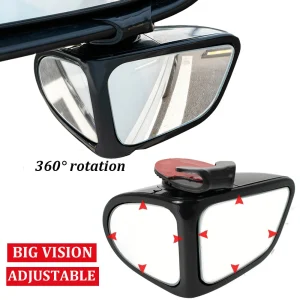 Coppia 360 rotazione regolabile specchio per punto cieco per auto specchio retrovisore convesso grandangolare vista accessori per auto ruota posteriore anteriore