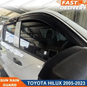Visiera per finestrino dell’auto visiera parasole per sfiato visiera per porta per Toyota Hilux Revo 2015-2023 deflettori per pioggia solare per cabina doppia