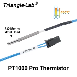 R Trianglelab PT1000 Pro Cartuccia termistore ad alta temperatura 450C per stampante Volcano v6 hotend rapido dragon PEI fibra di carbonio