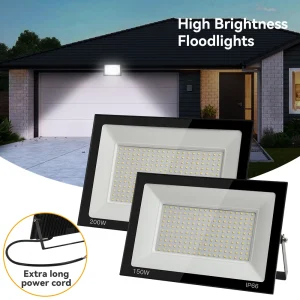 Proiettore a LED 100W 150W 200W Proiettore impermeabile Luce esterna Giardino Luce quadrata Luci da garage Lampione stradale