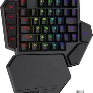 Redragon K585 PRO Tastiera meccanica wireless con una sola mano 42 tasti RGB a 3 modalità 7 tasti macro integrati Supporto per polso staccabile