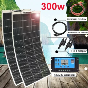 300w 150w flessibile pannello solare kit pannello fotovoltaico 12v caricabatterie sistema per casa camper barca RV balcone UE magazzino DHL spedizione