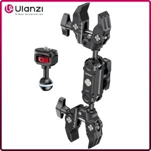 Ulanzi CO17 Super Morsetto con 360 °   Adattatore Arri per braccio magico con doppia morsetti a doppia testa per luce LED per ombrellone per fotocamera panoramica