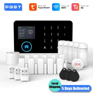 PGST WiFi 4G Protezione di sicurezza Tuya Smart Life Domotica Sensore di movimento Kit sistema di sicurezza allarme Set Alexa Antifurto