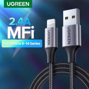 Cavo UGREEN MFi da USB a Lightning 2.4A ricarica rapida per iPhone 14 13 12 Pro Max cavo USB per cavo dati iPad Air Phone