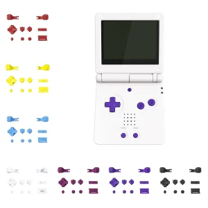 eXtremeRate Set completo di pulsanti per Gameboy Advance SP, ABRL Pulsante di accensione/spegnimento Tasto del volume Tasto D-pad per console GBA SP