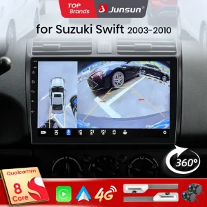 Junsun Qualcomm 8-Core 360 Fotocamera Wireless CarPlay Android Auto Autoradio per Suzuki Swift 2006-2010 GPS Multimediale