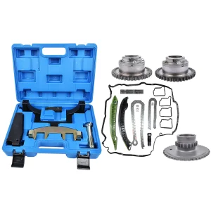 AP02 Kit catena di distribuzione e pignone di regolazione albero a camme e strumento catena di distribuzione per Mercedes Classe C E SLK W204 S204 C204 W212 R172 M271 C180 C200 E200 E250 C250 SLK250