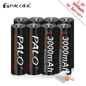 Batteria PALO 3000mAh 1.2V AA 2A Ni-MH NiMH Batteria ricaricabile per fotocamera Toy Car Batterie AA a bassa autoscarica originali al 100%