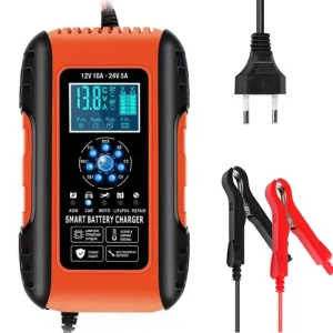 NUOVO Caricabatteria Per Auto Completamente Automatico 12V 10A 24V 5A Smart Ricarica Veloce per AGM GEL WET Caricabatteria Al Piombo Display LCD