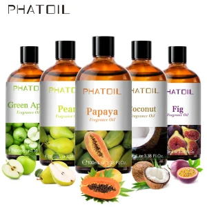 Phatoil 100ml Oli profumati al mirtillo per candele Creazione di sapone Aroma fai da te Pesca Lime Fragola Mango Ciliegia Anguria Figma Pera