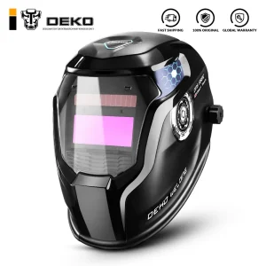 DEKO di Energia solare Auto Oscuramento Casco di Saldatura w/Larghezza Ombra Gamma 9-13 Batteria Sostituibile Lente Maschera di Saldatura per TIG MIG MMA