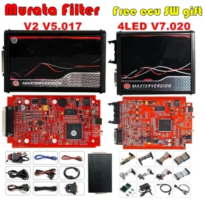 EU Red V2.80 KESS V5.017 KTAG V7.020 4 LED 2.25 Online KESS 5.017 K-TAG 7.020 OBD2 Programmatore ECU diagnostico Filtro di Murata