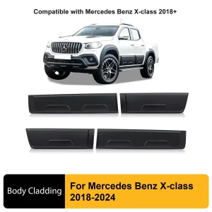 Rivestimento del corpo della modanatura della porta laterale dell’auto nero opaco per Mercedes Benz Classe X 2018 2019 2020 2021 2022 2023