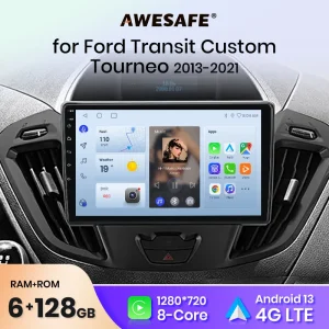 AWESAFE PX9 Plus autoradio per Ford Transit Custom 2013-2018 wireless CarPlay Android Auto No 2 din 2din DVD