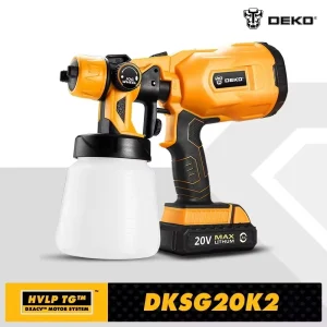 Pistola a spruzzo DEKO, spruzzatore di vernice elettrico domestico ad alta potenza da 220V, 3 ugelli a spruzzo facile e pulito perfetto per i principianti