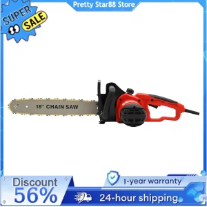 Motosega a 9 denti 7018, motore da 2KW, potenza elevata, 16 pollici, tutta in rame rosso, 220V, catena per sega elettrica con ingranaggi in metallo, 800 giri/min