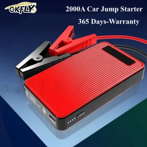 GKFLY 2000A Avviatore di emergenza per auto Dispositivo di avviamento per booster batteria di emergenza 44.4Wh Caricatore portatile per laptop Avviatore automatico
