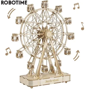 Robotime Rolife 232 pz Girevole FAI DA TE 3D Ruota Panoramica Modello di Legno Building Block Kit di Montaggio Giocattolo Regalo per I Bambini di Età TGN01
