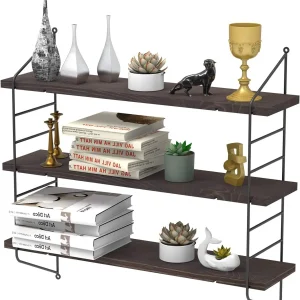 Scaffale da parete galleggiante a 3 livelli, scaffale da cucina, espositore da parete