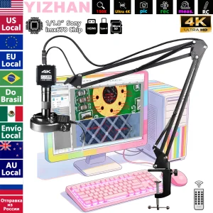 Microscopio Digitale Per Elettronica 4K per saldatura imx678 imx415 imx323 Sensore opzionale Microscopio per riparazione di saldatura Ingrandisci, Local+ Spedizione dall’Europa, consegna rapida.