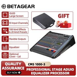 Betagear Mixer Audio CMS1000-3 Logo originale Consola Digital Dj Table Mixing Desk Professional Stage Aduio equalizzatore Processor