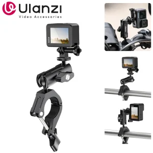 Ulanzi Go-quick II Morsetto di supporto per manubrio per bici da bicicletta in metallo per Gopro 13/8/9/10/11/12 360 °   Vite di rotazione 1/4″.