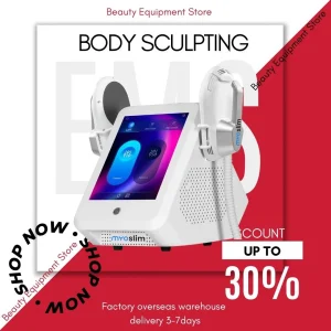 Macchina Professionale MYOslim EMS per Dimagrimento, Stimolazione Muscolare, Terapia per Perdita di Peso, 2 Manipoli, Brucia Grassi per Zona Pelvica e Glutei