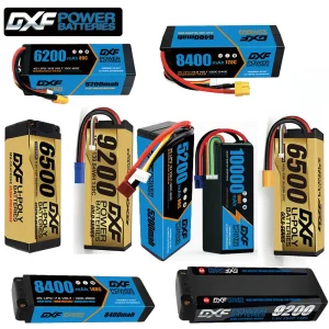DXF Lipo 2S 4S 6S Batteria 15.2V 9200mAh 7000mah 6500mah 6200mah 5200mah 130C 100C 80C per RC Car Truck Evader Truggy 1/8 Buggy