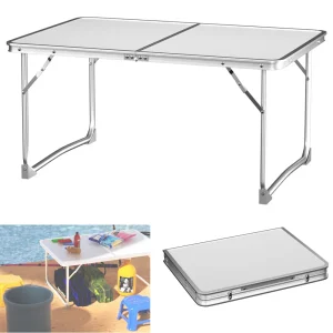 Tavolino da campeggio pieghevole per picnic, tavolo portatile per barbecue da giardino esterno pieghevole leggero in alluminio, tavolo 60x40x26 cm