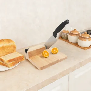 Tagliariso in Acciaio Inossidabile con Manico in Legno, Lavabile Solo a Mano, Affilacoltelli, con Scala Precisa e Pratica Fessura