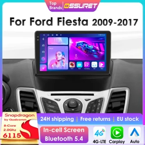 CarPlay autoradio Android per Ford Fiesta 2009-2017 lettore Video multimediale per auto GPS schermo intelligente 2Din autoradio 360 fotocamera