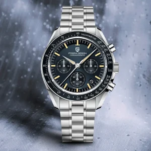 PAGANI DESIGN 2026 Nuovo Orologio Moon Watch Retrò di Lusso al Quarzo per Uomo in Acciaio Inossidabile Luminoso Impermeabile Cronografo Sportivo