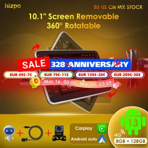 Hizpo 10.1 “Universale CarPlay Android Auto Radio Per VW Volkswagen Fiat Renault Nissan Hyundai 4G Auto Multimedia Autoradio 1 Din