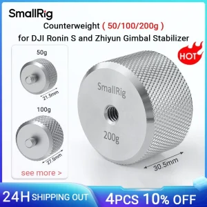 Contrappeso SmallRig 200g per DJI RS3/RS3 Pro/Ronin S/RSC 2/RS2/Ronin-SC e per stabilizzatore cardanico Zhiyun con 1/4 filettato 2285