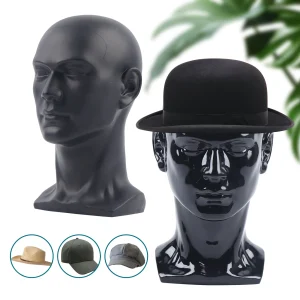 0,9 kg Stabile Testa di manichino maschile Modello Cappello Occhiali Parrucca Espositore Supporto per manichino per centro commerciale Nero -H. Circulo 30 cm 50 cm