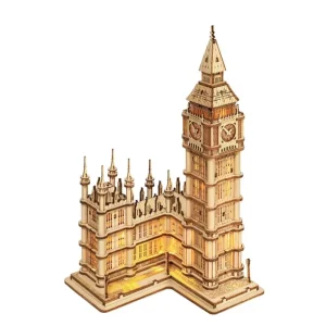 Robotime Puzzle in Legno Gioco Fai da Te 3D Tower Bridge, Big Ben, Famoso Edificio Assemblaggio Giocattolo Regalo per Bambini Adolescenti Adulti