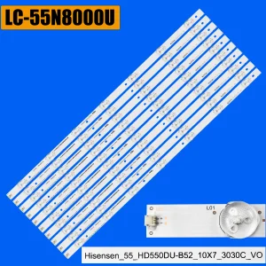 Strisce di retroilluminazione a LED per 55K3300UW 55H8C H55M3300 H55MEC3050 H55M3000 55K3300ACIMA 55H08C 55N6 55k300 LC-55N8002U LC-55N8000U