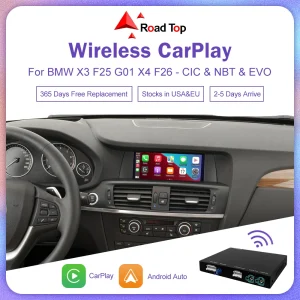 Road Top Wireless CarPlay per BMW X3 F25 G01 X4 F26 CIC,NBT,EVO System 2011-2020, con Android Mirror Link AirPlay Carplay Kit