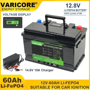 Batterie al litio 12v 12.8V 60AH LiFePO4 6000 cicli con scarica 100A BMS per accendisigari per auto Vento solare esente da impuestos