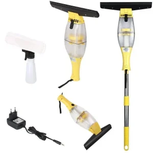 Set aspirapolvere per finestre con flacone spray con manico telescopico, lama da 280 mm adatta per tavolo, piastrelle, specchi e vetro, elettrico