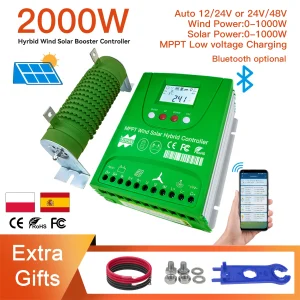 Regolatore di carica solare eolico ibrido da 2000 W Equalizzatore batteria MPPT Auto12 24 48 V per altra batteria al litio Lifepo4, con Bluetooth
