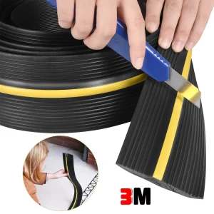 Striscia di tenuta per porta del garage 3M Soglia universale Guarnizione per pavimento resistente alle intemperie Guarnizione in gomma fai-da-te Sostituzione mantenere la porta del garage pulita a